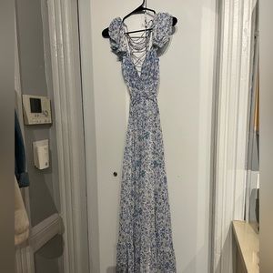 PRIMROSE FLORAL STRAPPY BACK MAXI DRESS